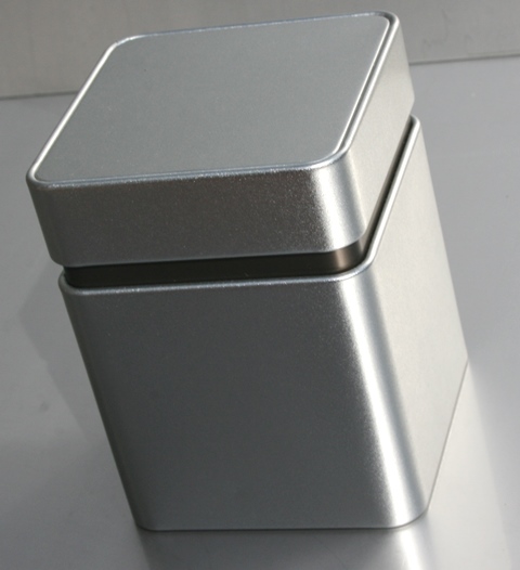 Premium Vorratsdose klein mit Innendeckel, 80x80x98mm, silbermatt - Art.9064